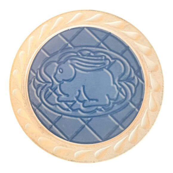 Longaberger Coaster Set Of 4, Cork Backing, Heart Rooster Rabbit & Tulip 4 1/8" - Picture 6 of 9